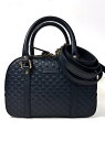 極美品 【グッチ GUCCI】 マイクログッチシマ ハンドバッグ 2WAYショルダー 510289 493075 (レディース) ネイビー ゴールド金具◯5HT...