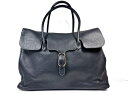 超美品 【シセイ Cisei チセイ】 0983 LD FLAP TOTE - L シボ革 カーフレザー トートバック (メンズ) ネイビー ◯5HT2867◯...