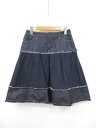 超美品【TO BE CHIC トゥービーシック】UF542-541-29 パンチングレース切替 膝丈 デニムスカート(レディース)40 インディゴ系◯17LF3...