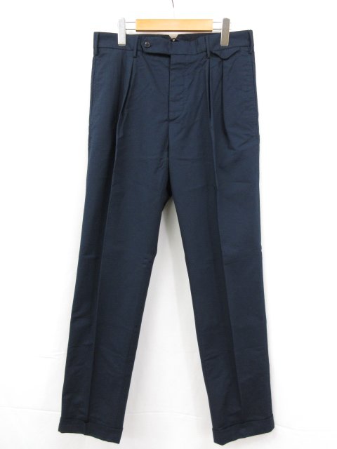 未使用 【インコテックス INCOTEX】 1W0062 90377 820 定価49500円 コットンスラックス パンツ (メンズ) size46 ネイビー ◯3SLP0531◯ 【中古】