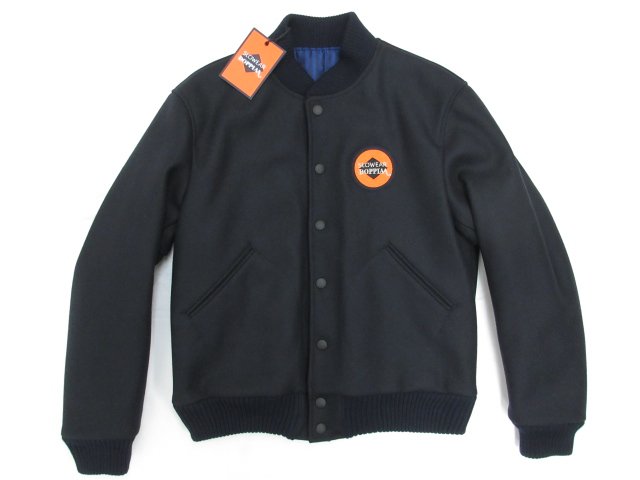 定価154.000円 未使用【ドッピアアー×スローウエア】79J021 SW831 820 ワッペン 中綿入ブルゾン スタジャン(メンズ)50 紺 伊製◯17SLJ0160　【中古】