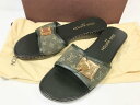 超美品 【ルイヴィトン LOUIS VUITTON】 キャンバス モノグラム柄 サンダル 婦人靴 (レディース) size38 ダークブラウン系 ◯30LZ48...