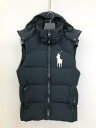 超美品【ポロラルフローレン】710716126001 ビッグポニー刺繍 フード付 2WAY ダウンベスト ジレ (メンズ) sizeXS ネイビー系 ◯17MB...