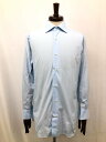 美品 【バルバ BARBA】 コットン100% 織柄 長袖シャツ (メンズ) size40/15(3/4) ライトブルー系 イタリア製 ◯35MK5014◯ 【中古】
