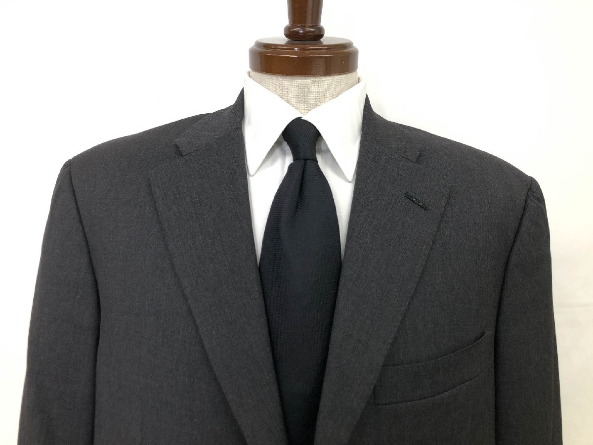 【VALENTINO ヴァレンティノ】VA34FG Super120’s シングル3ボタン段返り スーツ (メンズ) size50 チャコールグレー 無地 ◯32RMS1500◯　【中古】