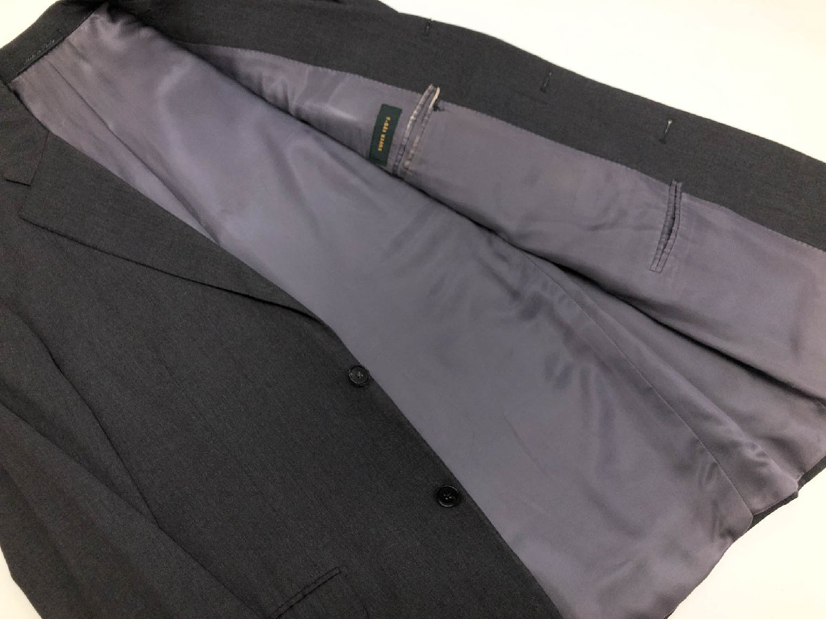 【VALENTINO ヴァレンティノ】VA34FG Super120’s シングル3ボタン段返り スーツ (メンズ) size50 チャコールグレー 無地 ◯32RMS1500◯　【中古】