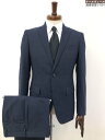 超美品【スーツカンパニー THE SUIT COMPANY】AKT741 2ボタン スーツ(メンズ) 165cm-8DROP ネイビー ナチュラルな織柄 ◯32RMS1466◯ 【中古】