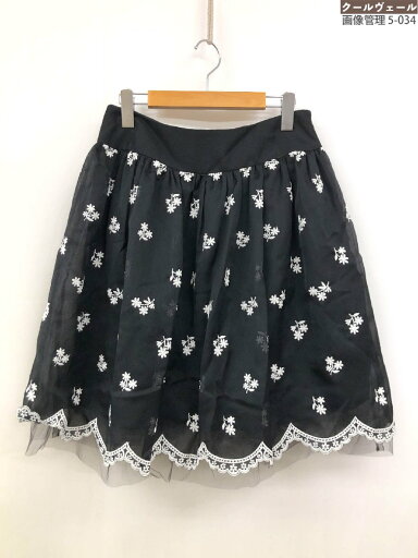 未使用【M'S GRACY エムズグレイシー】YB-727335 花刺繍柄 チュール膝丈プリーツスカート (レディース) 42 ブラック×ホワイト◇35LF3949◇ 【中古】 未使用【M'S GRACY エムズグレイシー】YB-727335 花刺繍柄 チュール膝丈プリーツスカート (レディース) 42 ブラック×ホワイト◇35LF3949◇ 【中古】
