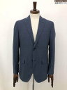 美品【トゥモローランド】61-07-92-07502 シルク13%混 シングル2ボタン アンコンジャケット (メンズ) size44 ネイビー系 ◯17MJ0412◯【中古】