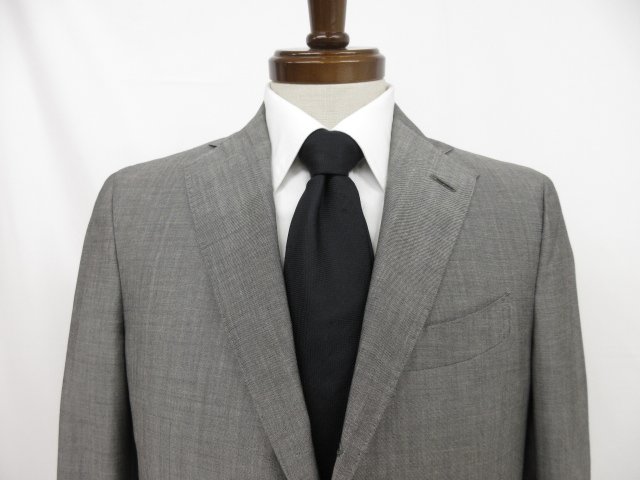 【LARDINI ラルディーニ】JA32801AQ モヘア×シルク混 シングル3ボタン段返り 織柄 スーツ (メンズ) 46/7REG グレー系 伊製 ◇35RMS1937◇　【中古】