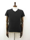 美品【マジェスティックフィラチュール】 Vネックストレッチ 半袖Tシャツ カットソー (メンズ) sizeM 黒 112-11-4406 ◇33MT6231 【...