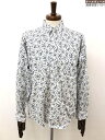 美品【nominate ノミネート】LIBERTY生地 コットン100% 花の総柄 長袖シャツ (メンズ) sizeLL ホワイト×ネイビー系