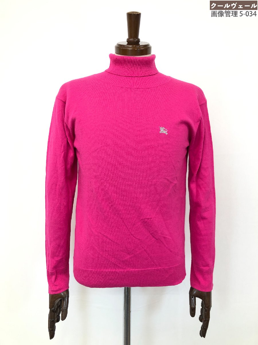 美品【バーバリーブラックレーベル】 カシミア混 ホースマーク刺繍 タートルネックニット (メンズ) 2 ..
