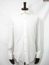 【マリアサンタンジェロ】 ブロード生地 ホリゾンタルカラー 長袖シャツ (メンズ) size 15/38 ホワイト イタリア製 ◇38MK6225【中古】
