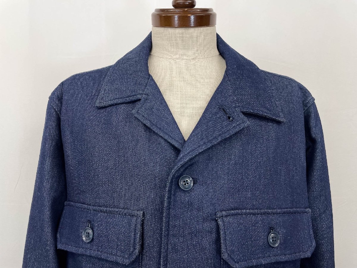 極美品【three dots スリードッツ】 デニム調 セットアップ ブルゾン (メンズ) sizeM インディゴブルー系 Y892 DL701M ◇33RMS2764◇　【中古】