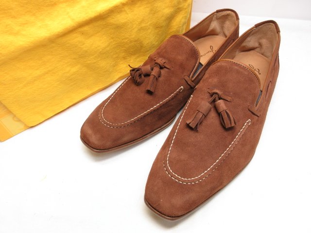 未使用品 【フランチェスコベニーニョ FRANCESCO BENIGNO】 スエードレザー タッセル付 ローファー 靴 ..
