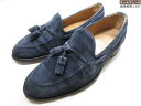 【ジョセフチーニー】 HARRY タッセルローファー スリッポン スエードレザーシューズ 紳士靴 (メンズ) size6 ネイビー系 ◇37MZA8446◇【中...