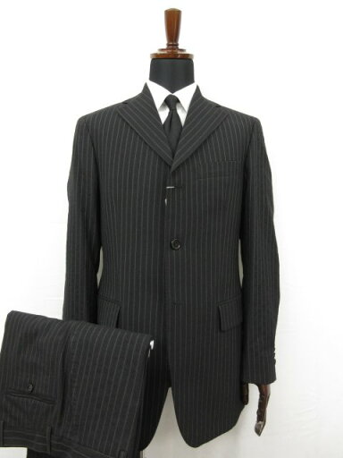 未使用 【TAGLIATORE NAPOLI 1939 タリアトーレ】 シングル3ボタン スーツ (メンズ) 46 ブラック ストライプ 伊製 TA800/18 ◯27SLJ0576 【中古】 未使用 【TAGLIATORE NAPOLI 1939 タリアトーレ】 シングル3ボタン スーツ (メンズ) 46 ブラック ストライプ 伊製 TA800/18 ◯27SLJ0576 【中古】