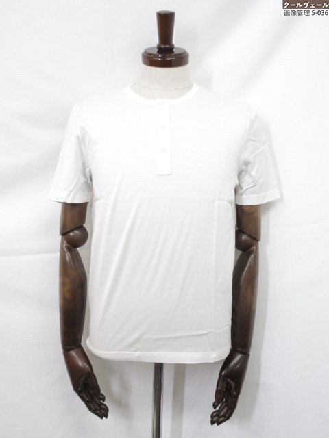 訳あり未使用品【GRAN SASSO グランサッソ】コットン100% 半袖ポロシャツ カットソー (メンズ) size46 白 伊製 17P/60184 740...