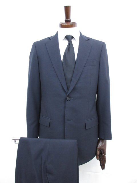 美品【ブルックスブラザーズ Brooks Brothers】19-01-8690-75-22 2ボタン スーツ (メンズ) size36SHT ネイビー系 無地 紺無地 ◯32RMS0579 【中古】