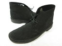 超美品 【クラークス Clarks】 26107882 プレーントゥ スエードデザートブーツ 靴 (メンズ) sizeUK8.5 ブラック ◯30MZA6929...