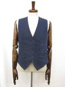 【タリアトーレ×ブリッラ】BRIAN/F リネン×コットン 織柄ベスト ジレ (メンズ) size46 パープル味のあるネイビー系 伊製◯17MB4158◯【中...
