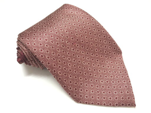 【ダンヒル dunhill】 ドット風 総柄 プリント 絹 シルク ネクタイ (メンズ) ボルドー×ホワイト イタリア製 ◯27KSM0974【中古】 【ダンヒル dunhill】 ドット風 総柄 プリント 絹 シルク ネクタイ (メンズ) ボルドー×ホワイト イタリア製 ◯27KSM0974【中古】