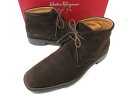 超美品 【サルヴァトーレフェラガモ Salvatore Ferragamo】 スエード プレーントゥ チャッカブーツ 靴 (メンズ) 7.5EE 濃茶 ◯30M...