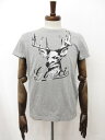 【グッチ GUCCI】 コットン100% 鹿プリント 半袖Tシャツ (メンズ) sizeS グレー×ブラック イタリア製 183351.Z1351 ◯33MT5...