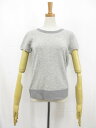 未使用【ポールカ PAULE KA】 カシミア100% 生地切替デザイン 半袖ニット (レディース) sizeM ライトグレー系 ◯33LN5659◯【中古】