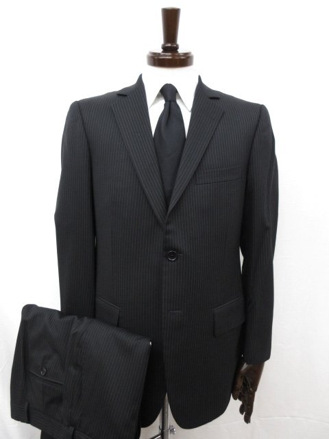 【ブルックスブラザーズ 1818 】 19-01-6620 2ボタン スーツ (メンズ) size38SHT チャコールグレー系 ストライプ柄 ◯32RMS0907◯【中古】
