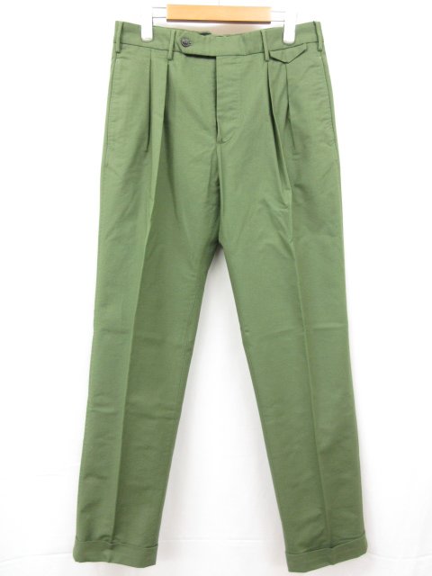 未使用 【インコテックス INCOTEX】 1W0062 90377 710 定価49500円 ロールアップパンツ スラックス (メンズ) size44 カーキ系◯10SLP0953◯ 【中古】