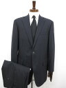 超美品【J.PRESS Jプレス】カシミヤ混 021-5SR-OV シングル3ボタン段返り スーツ (メンズ) sizeAB7 ネイビー系 ストライプ柄 ◯32...