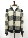 【Opening Ceremony オープニングセレモニー】ショールカラー 長袖ニットカーディガン (メンズ) sizeS ベージュ×黒系 ◯35MN5701◯【中古】