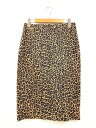 未使用【J.CREW ジェイクルー】 レオパード柄 膝丈タイトスカート (レディース) size2 ブラウン系×ブラック ◯33LF3852○ 【中古】