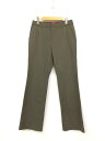 極美品【Haat ISSEYMIYAKE ハートイッセイミヤケ】 ストレッチフレアパンツ (レディース) size3 カーキ系 HA93FF635 ◯33LP2...