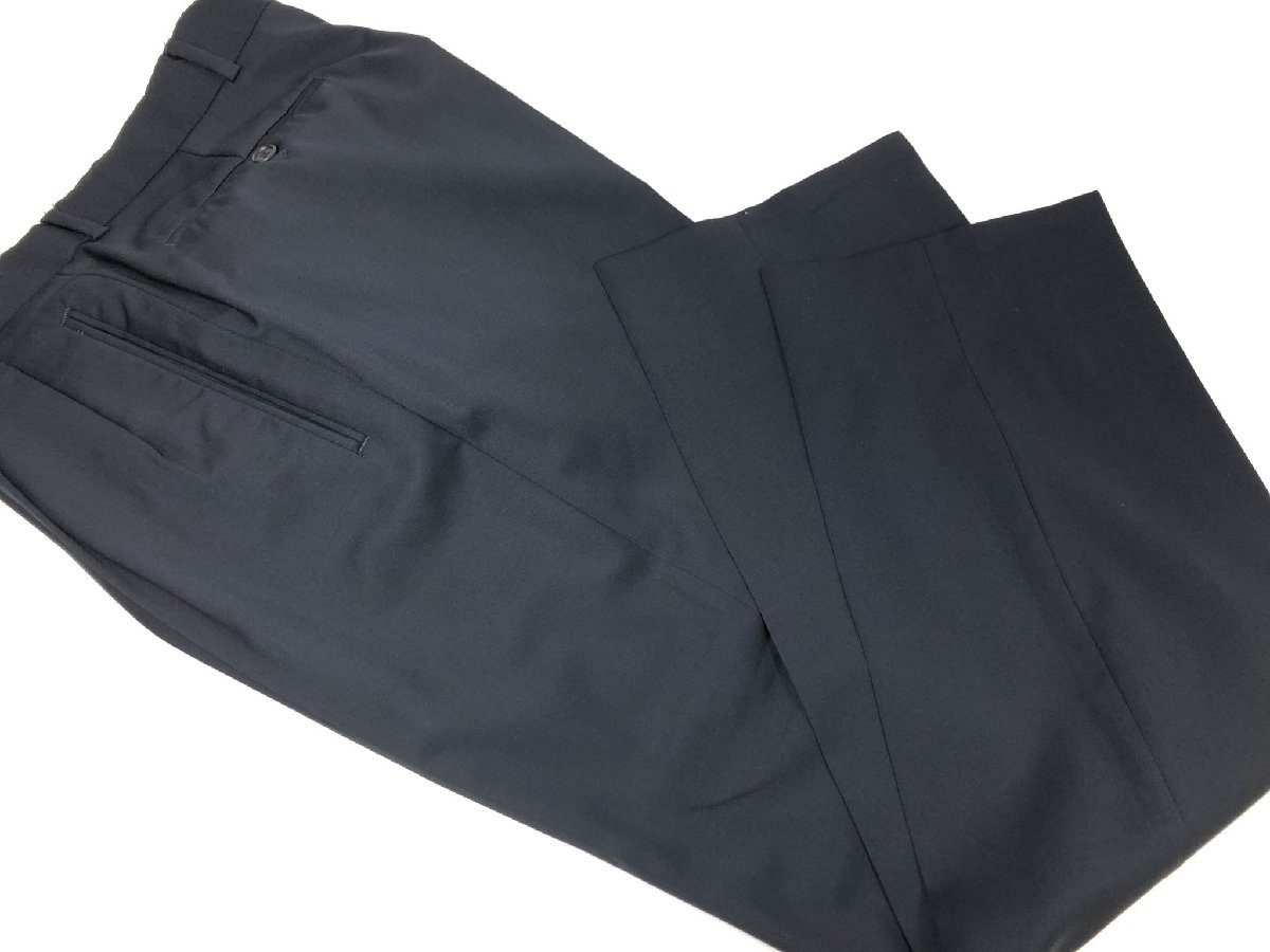 美品【ヒューゴボス HUGO BOSS】 ロロピアーナ生地 Super100's AKRDPDLIS ダブル6Bスーツ (メンズ) size46 黒無地 冠婚葬祭 ◯33RMS1288◯【中古】