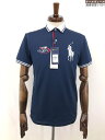 未使用品【ポロラルフローレン POLO Ralph Lauren】 プリントデザイン 半袖ポロシャツ (メンズ) sizeXS ネイビー系 ◯35MT5881◯【中古】