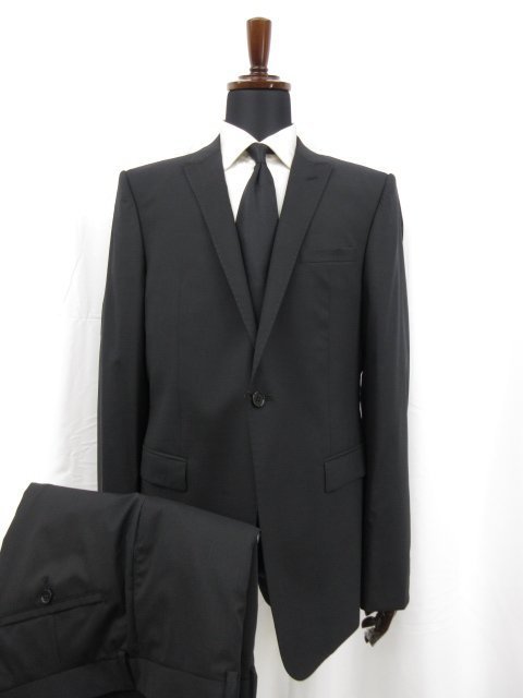 未使用品 【エンポリオアルマーニ EMPORIO ARMANI】 DAVID LINE 1B 黒無地 スーツ (メンズ) 56 冠婚葬祭 伊製 1ZV16E ZZ066 ◯27EMP179 【中古】