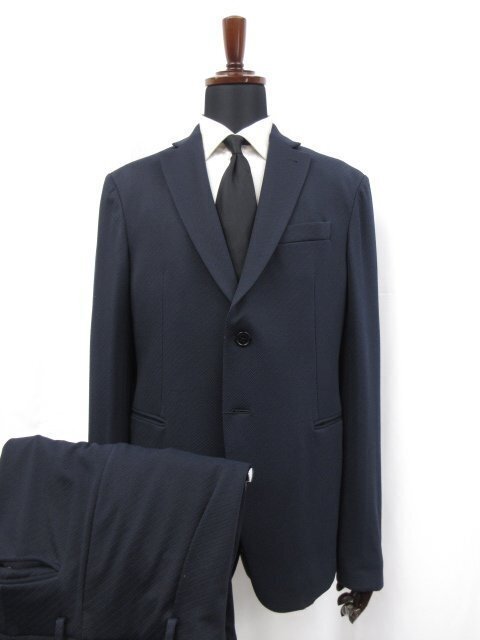 未使用品 【エンポリオアルマーニ EMPORIO ARMANI】 F LINE 2ボタン段返り スーツ (メンズ) 50 濃紺 バイアス織 11GFA0 11637 ◯27EMP120 【中古】
