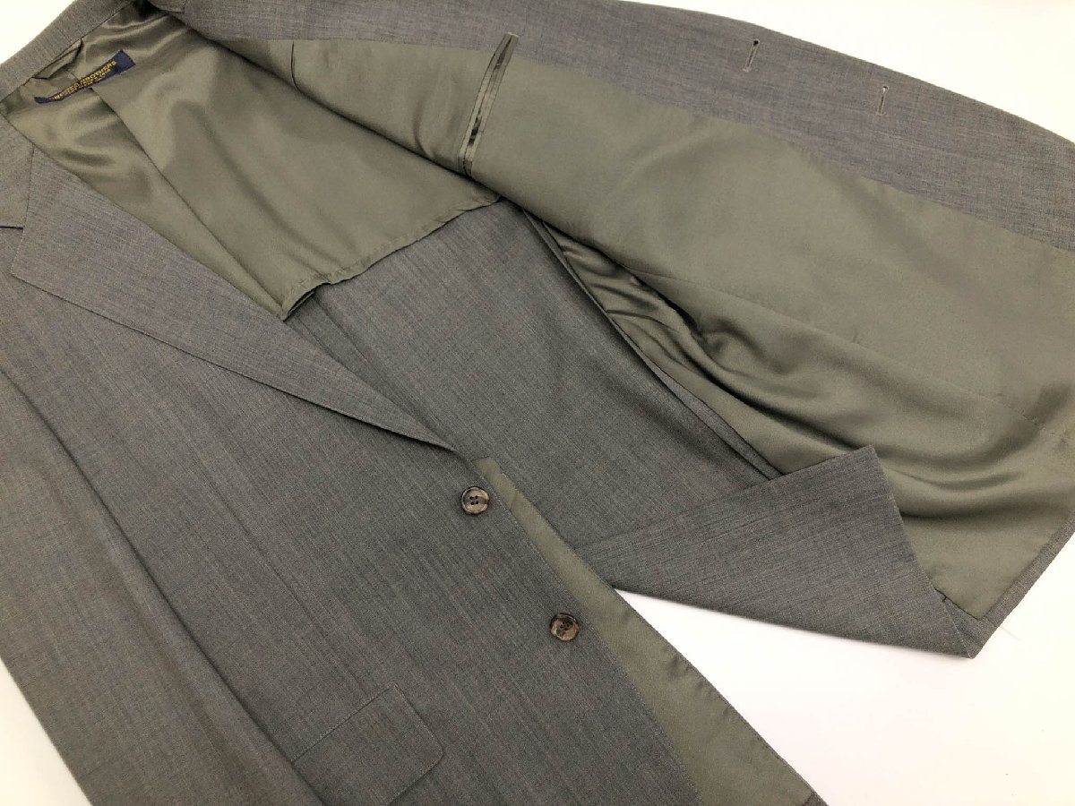 超美品【ブルックスブラザーズ Brooks Brothers】628143QA6 ウール 2B スーツ (メンズ) A6 グリーンがかったグレー系 織柄 ◯32RMS1505◯　【中古】