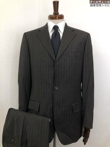 美品【BOSS ヒューゴボス HUGO BOSS】 シングル3ボタン スーツ (メンズ) size48 ダークブラウン系 ストライプ柄 ◯33RMS1534◯ 【中古】 美品【BOSS ヒューゴボス HUGO BOSS】 シングル3ボタン スーツ (メンズ) size48 ダークブラウン系 ストライプ柄 ◯33RMS1534◯ 【中古】