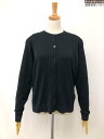 美品【JOHN SMEDLEY ジョンスメドレー】英国製 コットン100% 薄手 リブニットカーディガン (レディース) sizeM ブラック ◇17LN579...