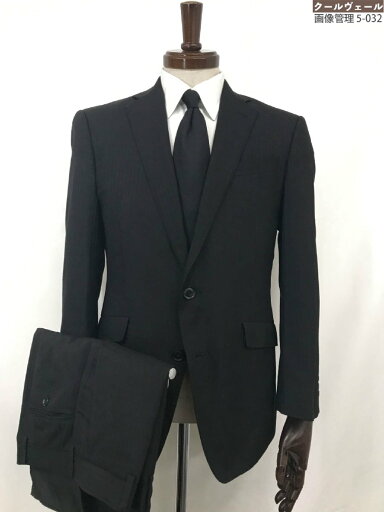 美品【SUIT SELECT スーツセレクト】 BLD1451 シングル2ボタンスーツ (メンズ) sizeA5 ブラック ストライプ柄 ◯33RMS1572○【中古】