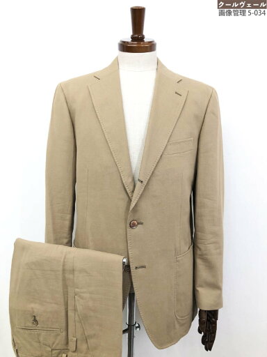 超美品【ジュンメン JUNMEN】 コットン100% シングル3ボタン段返り セットアップスーツ (メンズ) sizeL ブラウン系 AAV-1305-A◇33RMS1698【中古】 超美品【ジュンメン JUNMEN】 コットン100% シングル3ボタン段返り セットアップスーツ (メンズ) sizeL ブラウン系 AAV-1305-A◇33RMS1698【中古】