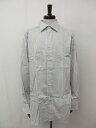 美品【エルメネジルドゼニア Ermenegildo Zegna】 ストライプ柄 セミワイドカラーシャツ (メンズ) size45/17(3/4) ホワイト×灰 ...