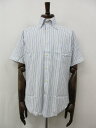 超美品【ポールスチュアート Paul Stuart】 ボタンダウン半袖シャツ (メンズ) sizeM ブルー系 ストライプ柄 4NW27-298-25 ◇33MK5365◇【中古】(4)