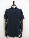 【ポロラルフローレン POLO RALPH LAUREN】 ポニー刺繍 鹿の子生地 半袖ポロシャツ (メンズ) sizeM 暗めのネイビー ◇33MT6146◇...