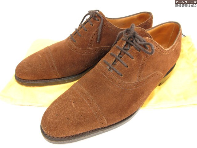 美品 【ジョンロブ JOHN LOBB】 SAUNTON ソーントン スエード セミブローグシューズ 紳士靴 (メンズ) size6D7000 ブラウン系 ◇3...