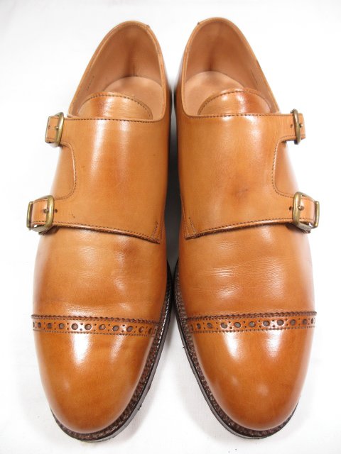 超美品 【ロイドフットウェア】 マスターロイド CAXTON クロケット製 Wモンクストラップシューズ 紳士靴 (メンズ) size8D 茶 ◇30MZA7890◇【中古】